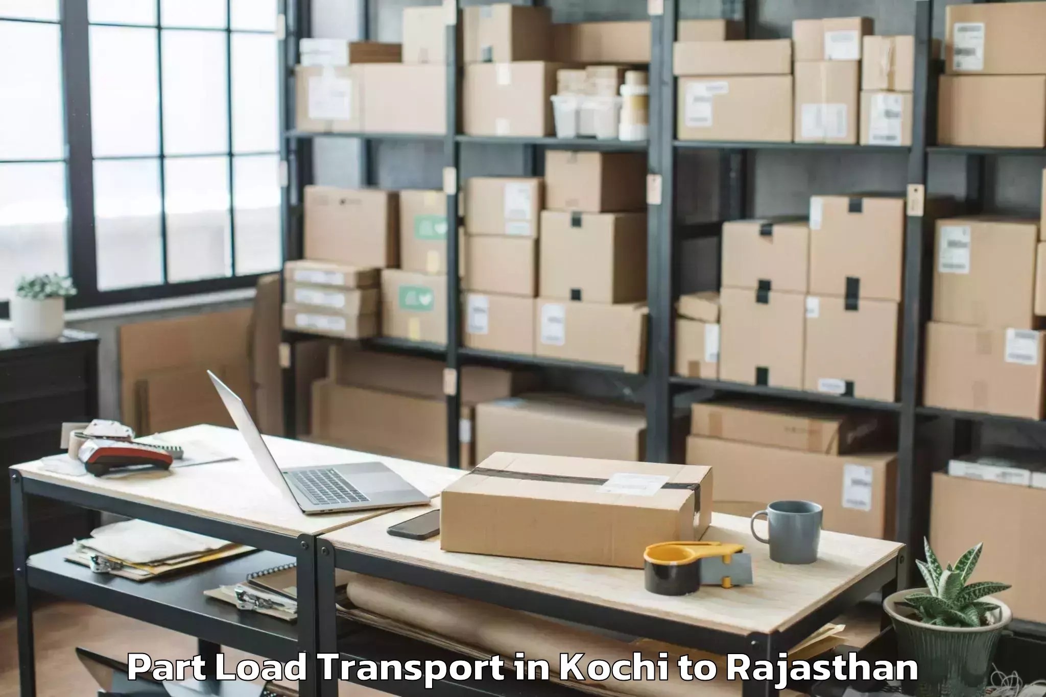 Book Kochi to Rajgarh Rajasthan Part Load Transport Online